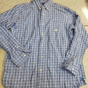 🤴👔   Chaps Men's M Blue Plaid Dress Shirt